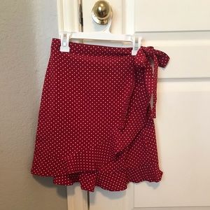 Polka dot wrap skirt